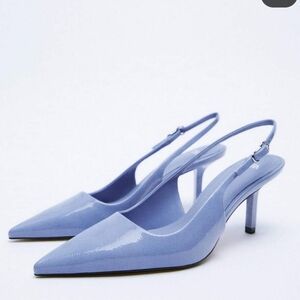 *SOLD* NWT Zara Periwinkle Blue Slingback Heels *Tiny Mark On Shoe*